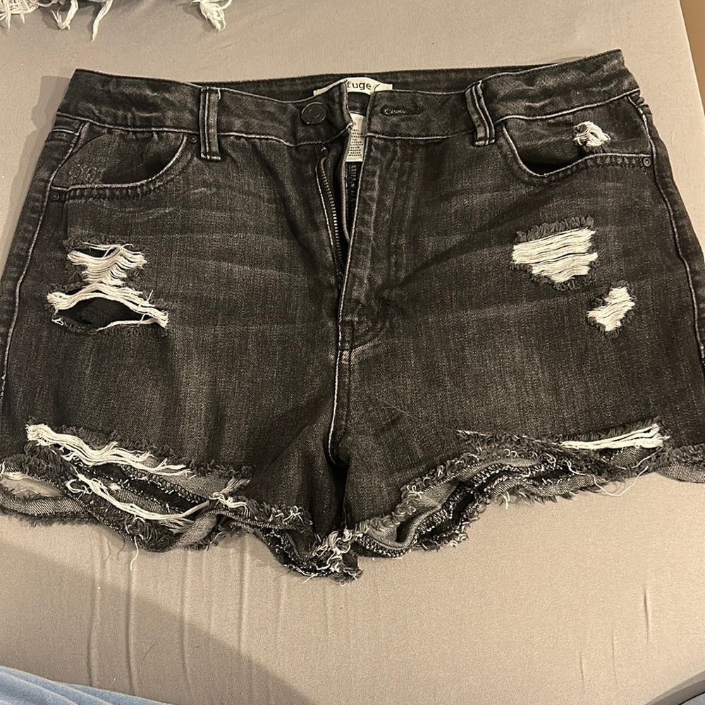 Black jean shorts